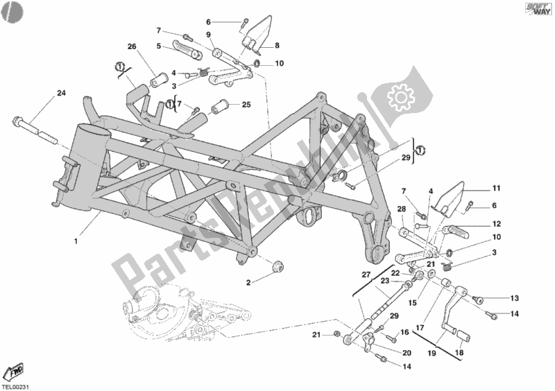 All parts for the Frame of the Ducati Superbike 999 R 2006